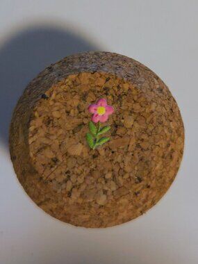 Brand New Hand Crafted Magnet Created from Champagne Cork Featuring Flowers